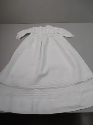 Antique Victorian Baby gown w lace insertions