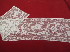 Antique Victorian Figural Lace runner