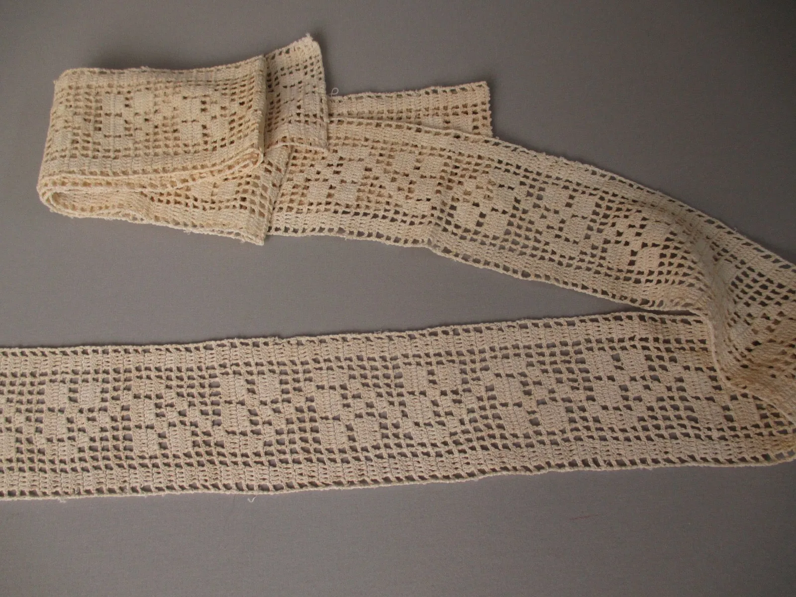 Antique Victorian Filet Lace Yardage