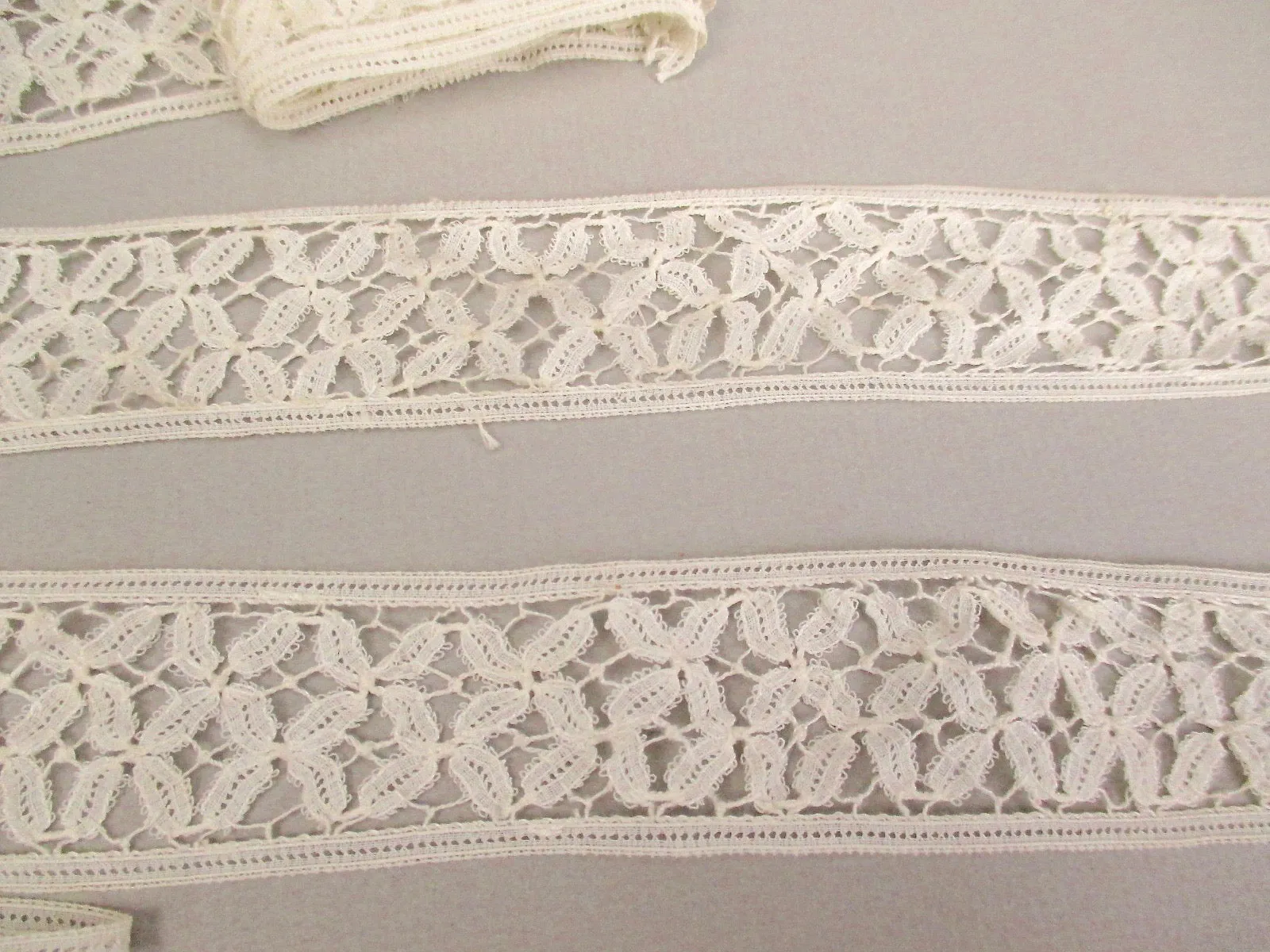Antique Victorian Handmade lace insertion 2 pieces
