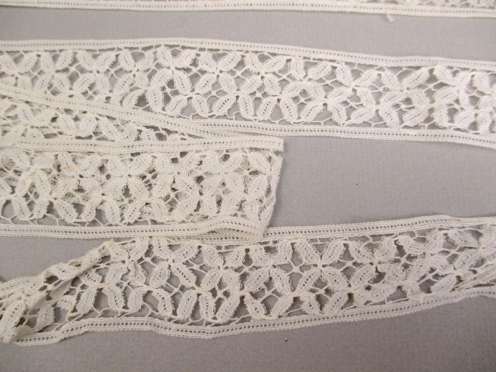 Antique Victorian Handmade lace insertion 2 pieces