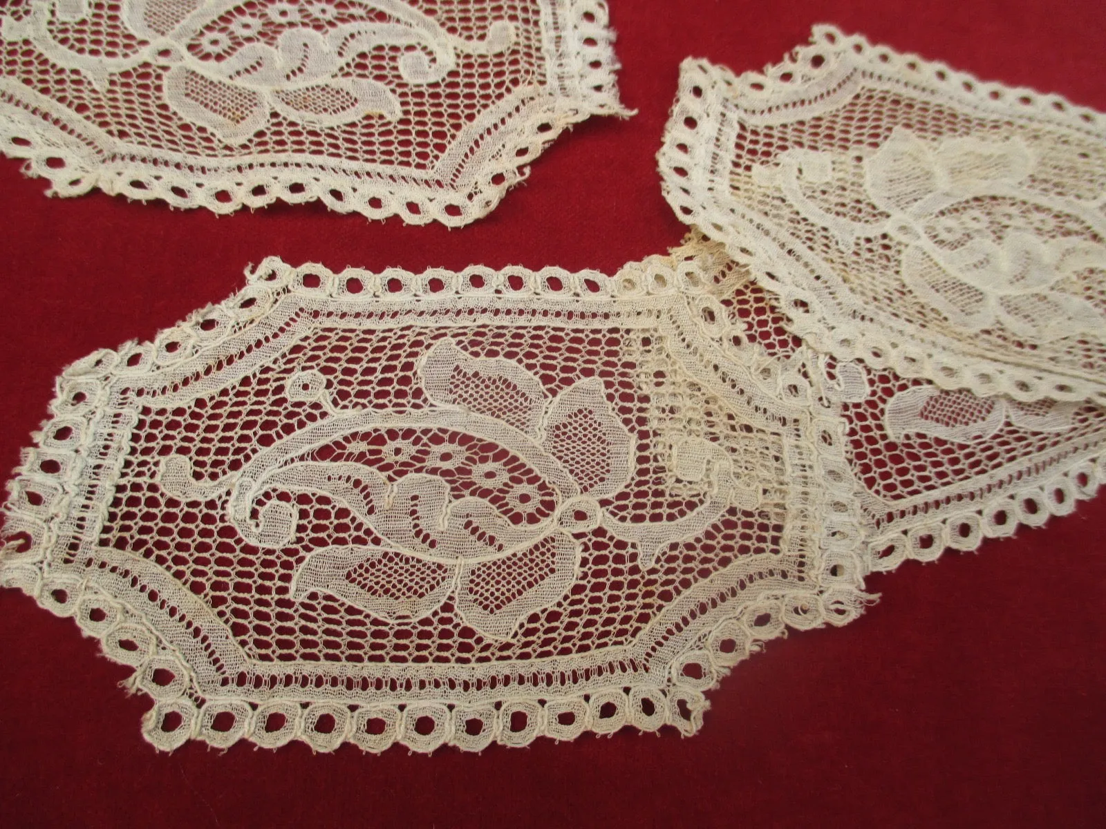 Antique Victorian Lace Appliques set of 4