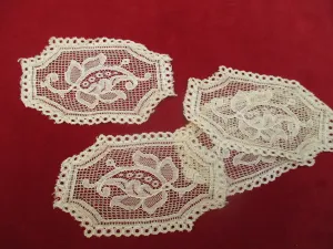 Antique Victorian Lace Appliques set of 4