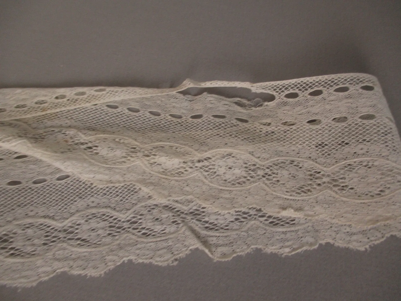 Antique Victorian Lace net beading trim