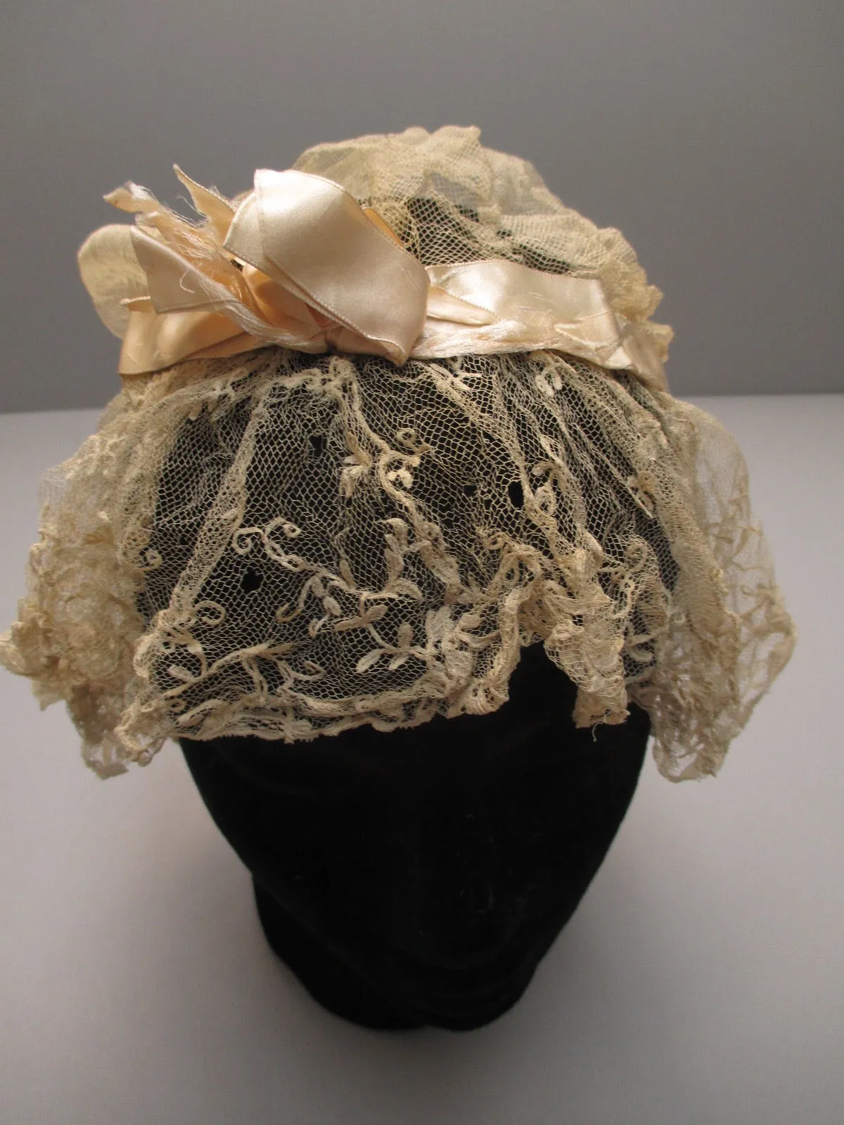 Antique Victorian Net Lace Day Cap