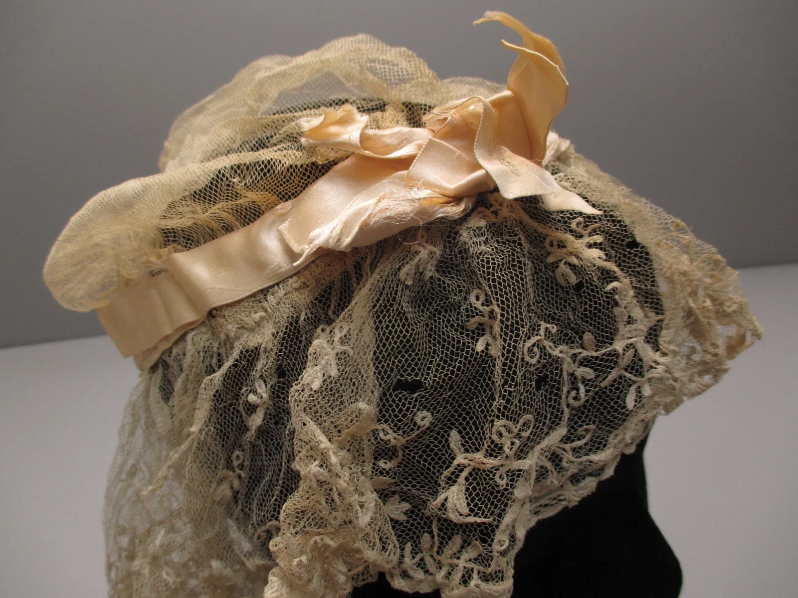 Antique Victorian Net Lace Day Cap