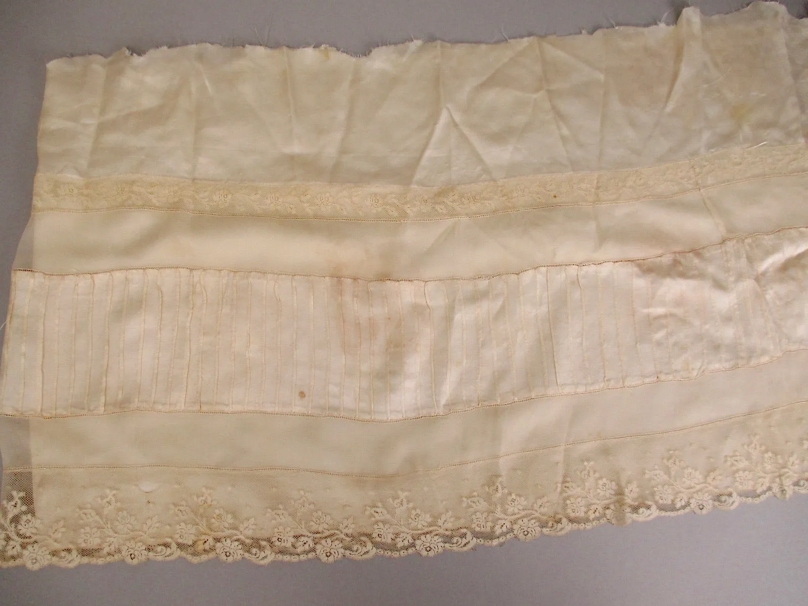 Antique Victorian Silk Lace Petticoat Remnant