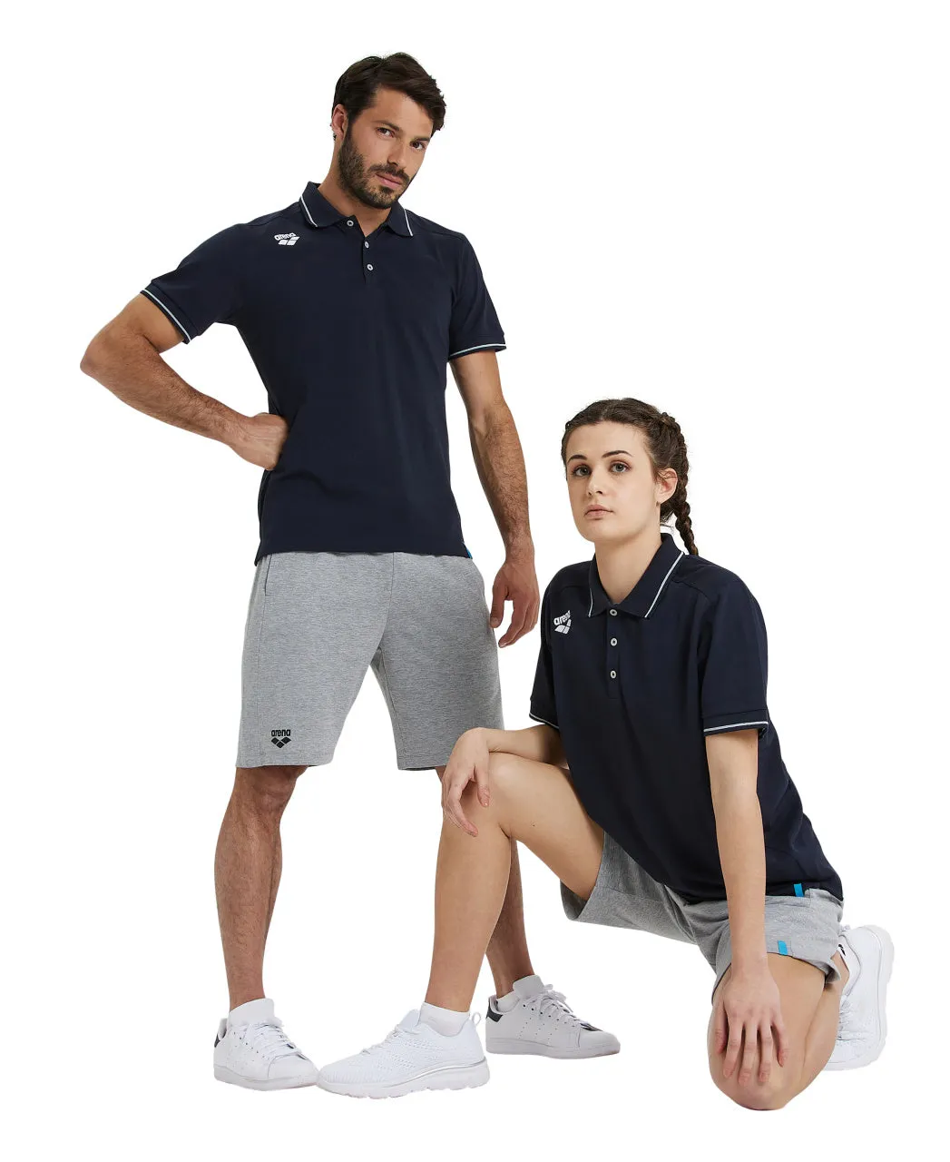 Arena Team Unisex Solid Cotton Polo Shirt - Navy