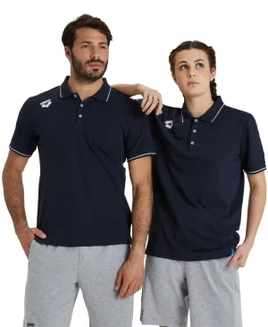 Arena Team Unisex Solid Cotton Polo Shirt - Navy