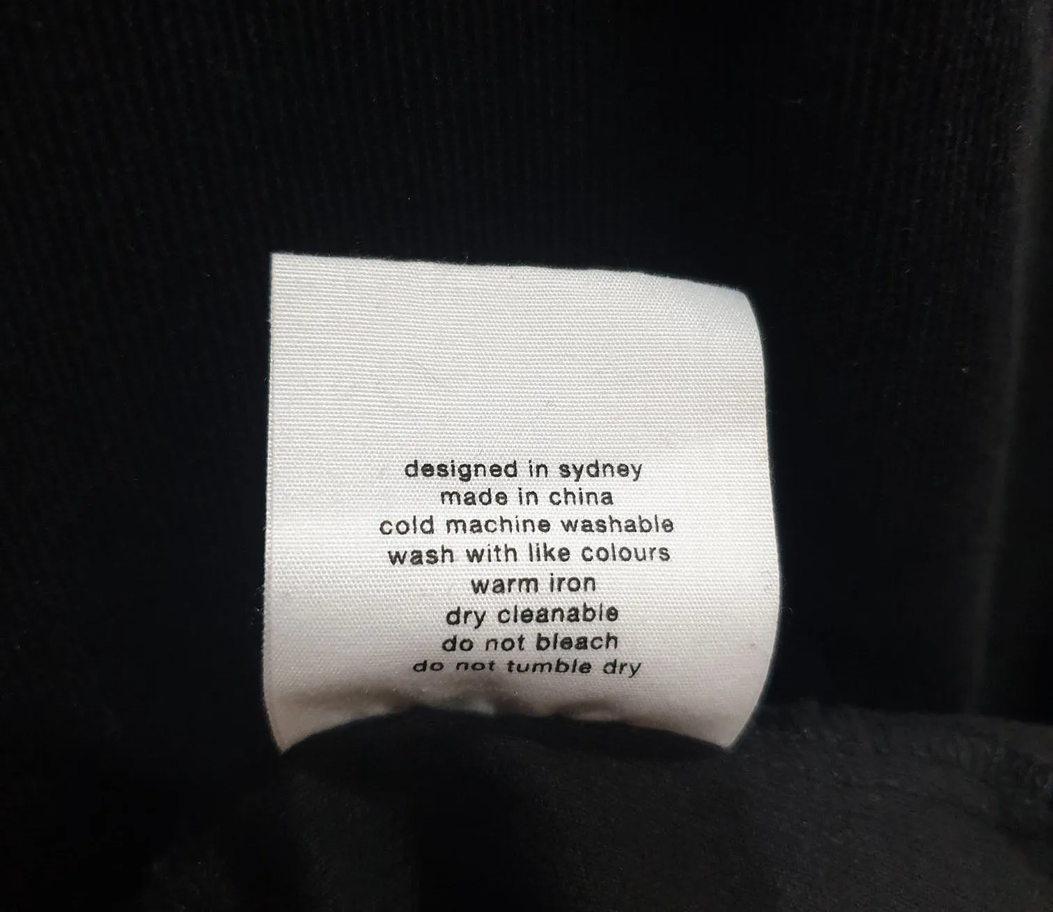 Assembly Label black cord dress size 14