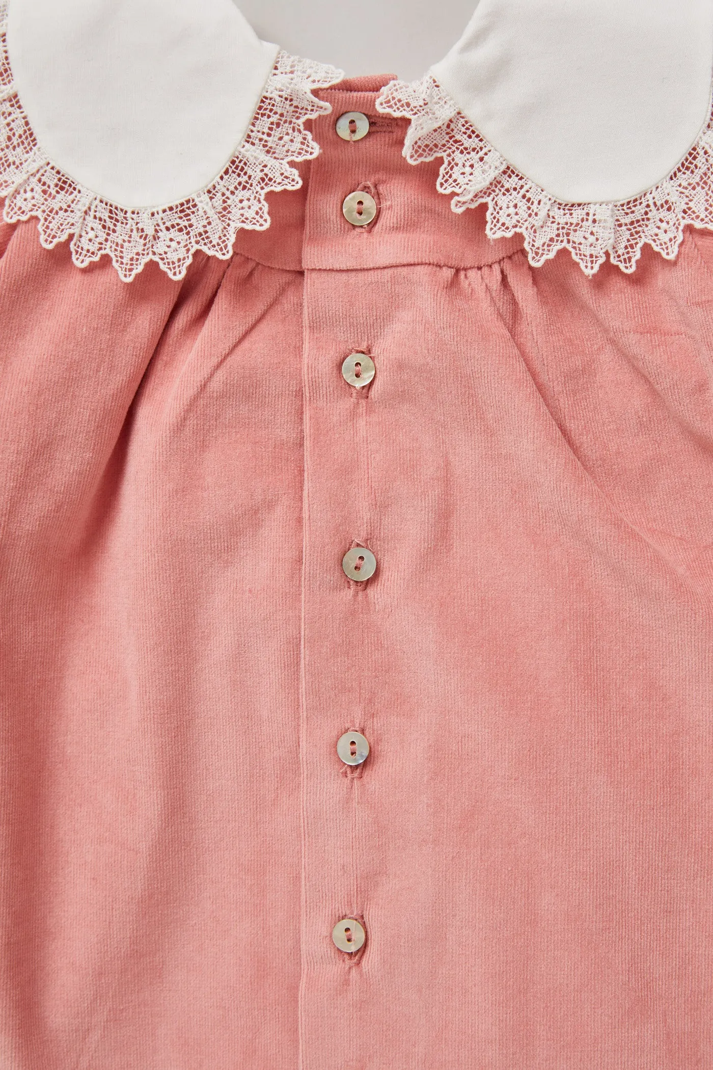 Baby Popcorn Dress in Pink Babycord