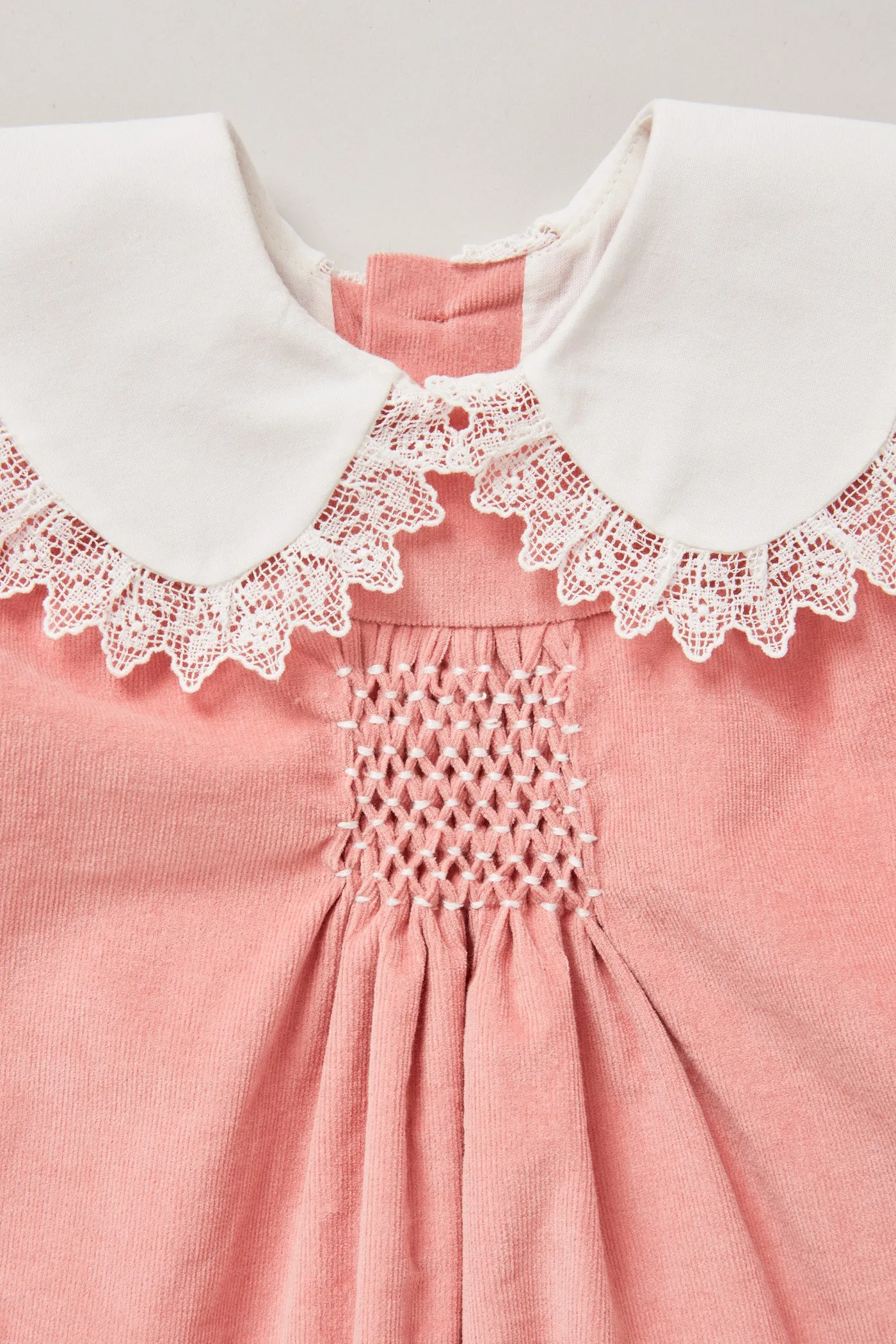 Baby Popcorn Dress in Pink Babycord