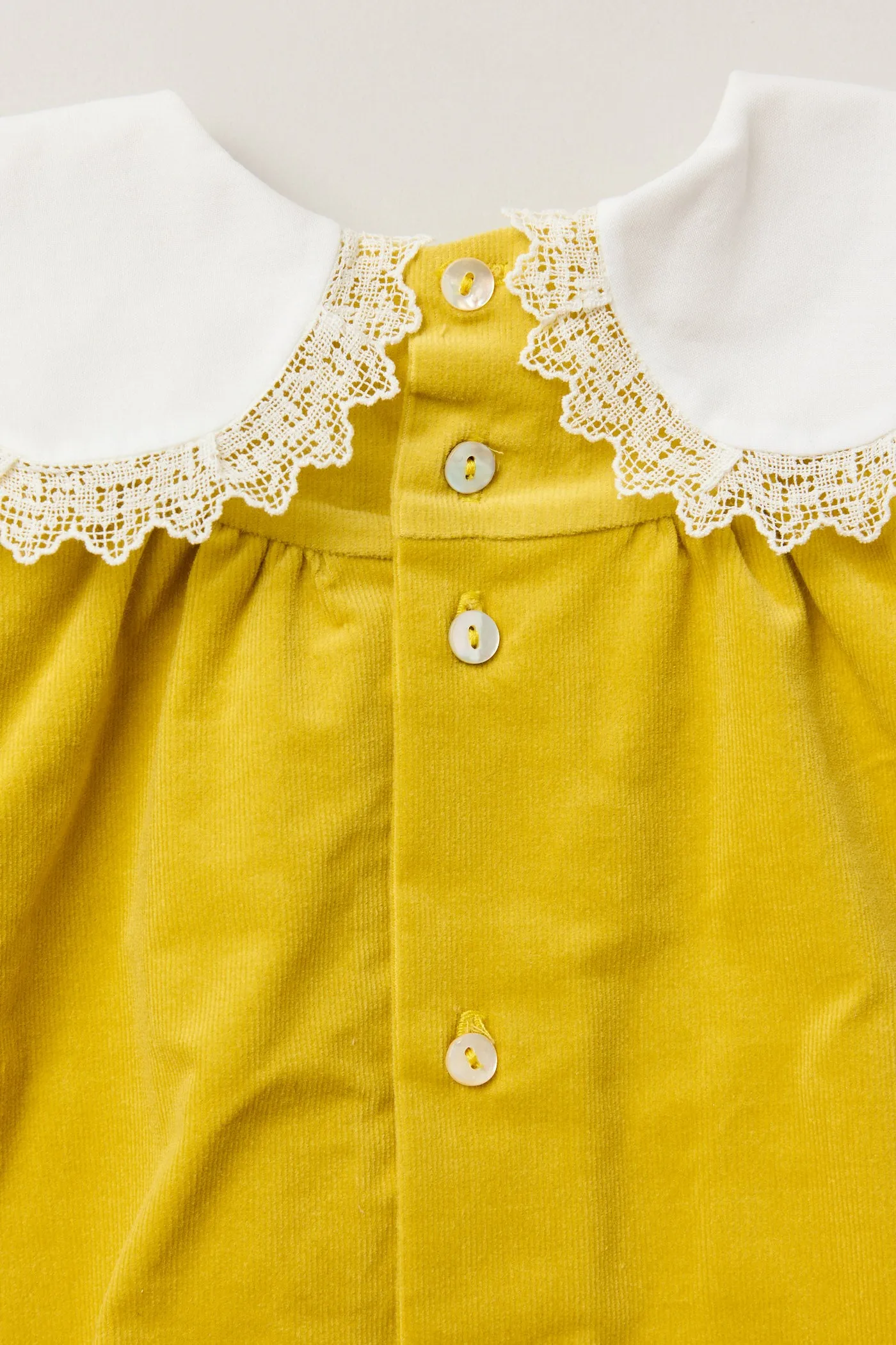 Baby Popcorn Dress Yellow BabyCord