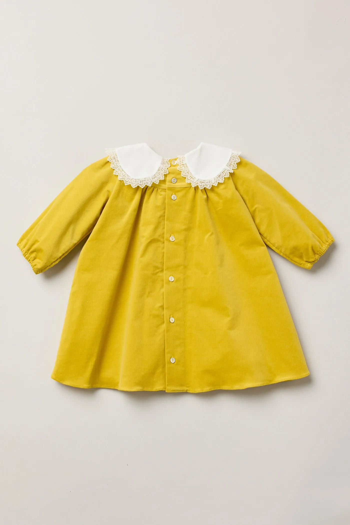 Baby Popcorn Dress Yellow BabyCord