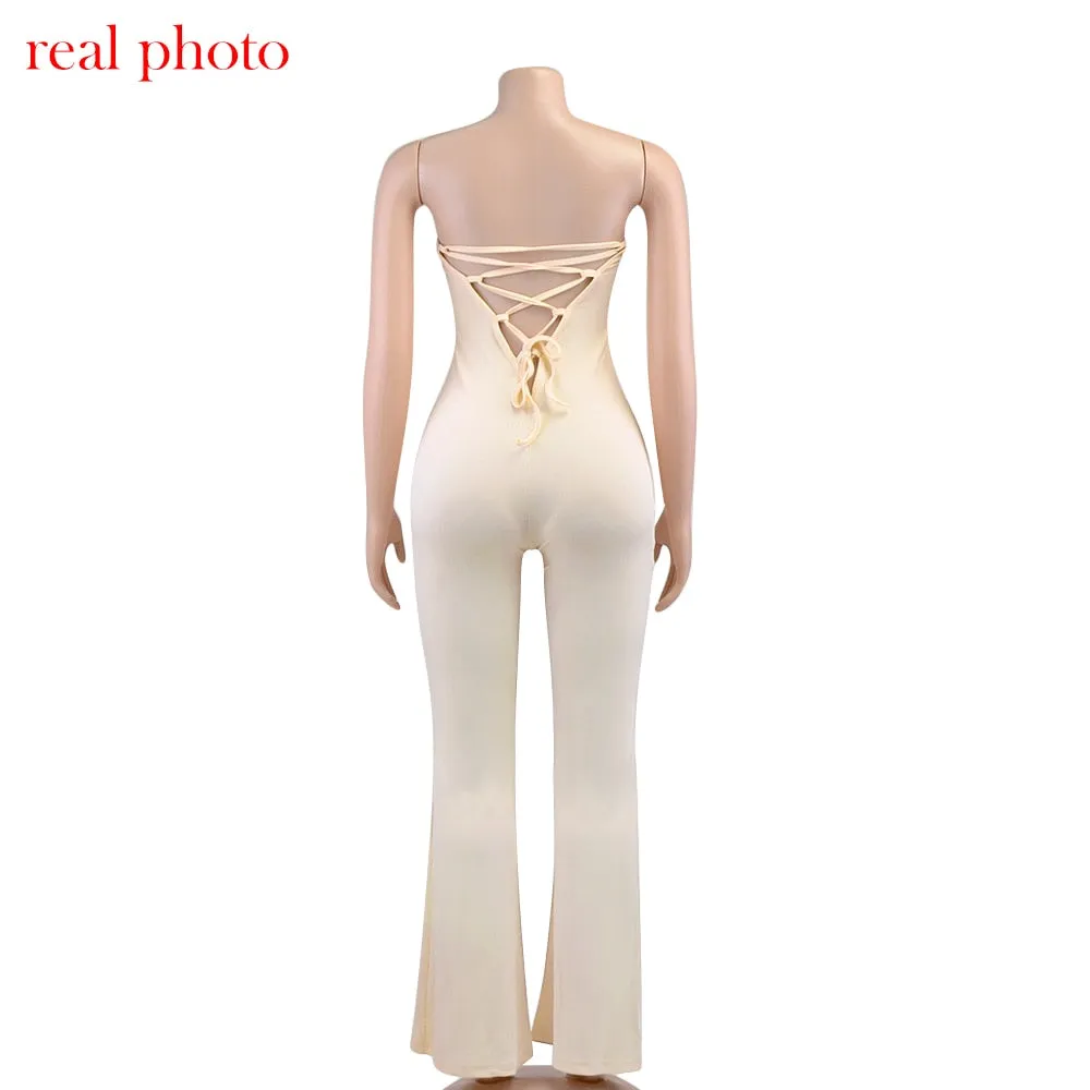 Backless Elegant Strapless Jumpsuit