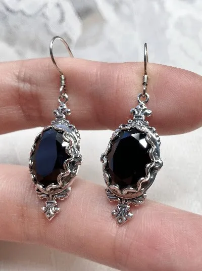Black CZ Earrings, Stylish Victorian Jewelry #E18