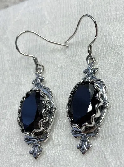 Black CZ Earrings, Stylish Victorian Jewelry #E18