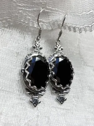 Black CZ Earrings, Stylish Victorian Jewelry #E18