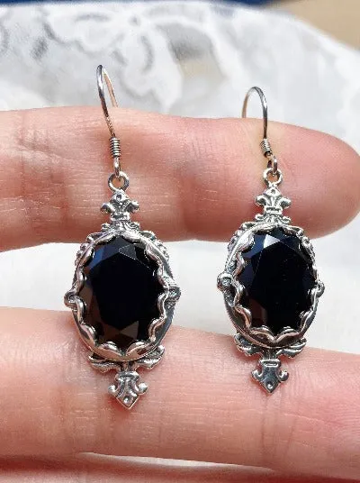 Black CZ Earrings, Stylish Victorian Jewelry #E18