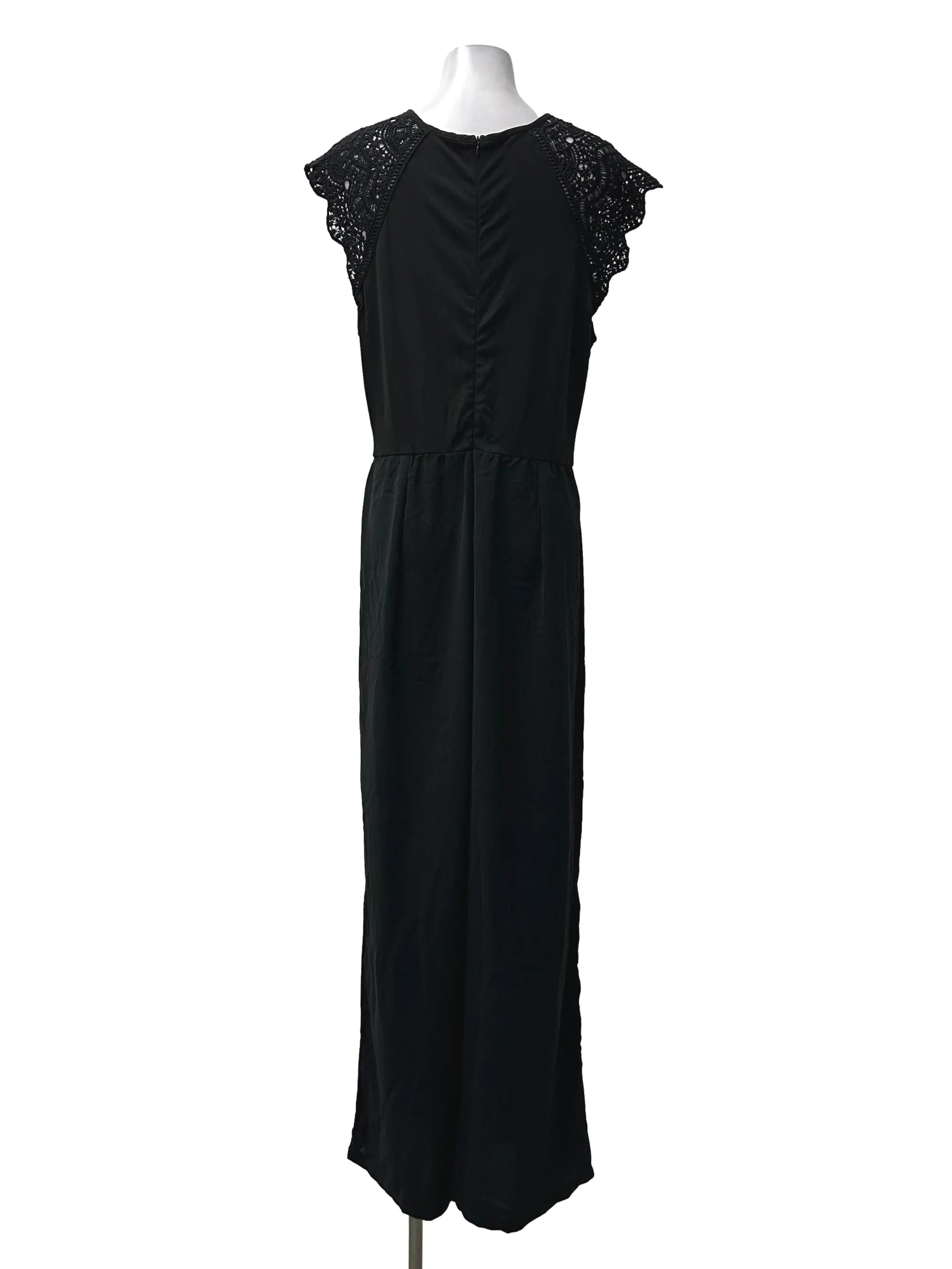 Black Laced Neck Jumpsuit
