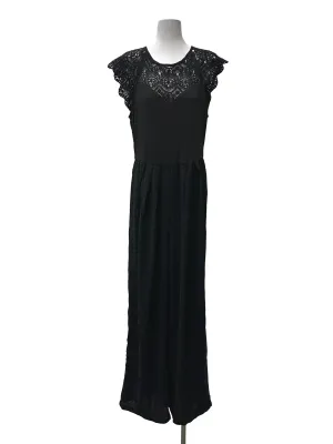 Black Laced Neck Jumpsuit