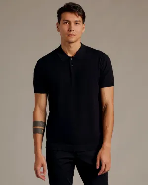 Black Short Sleeve Sweater Polo 2.0