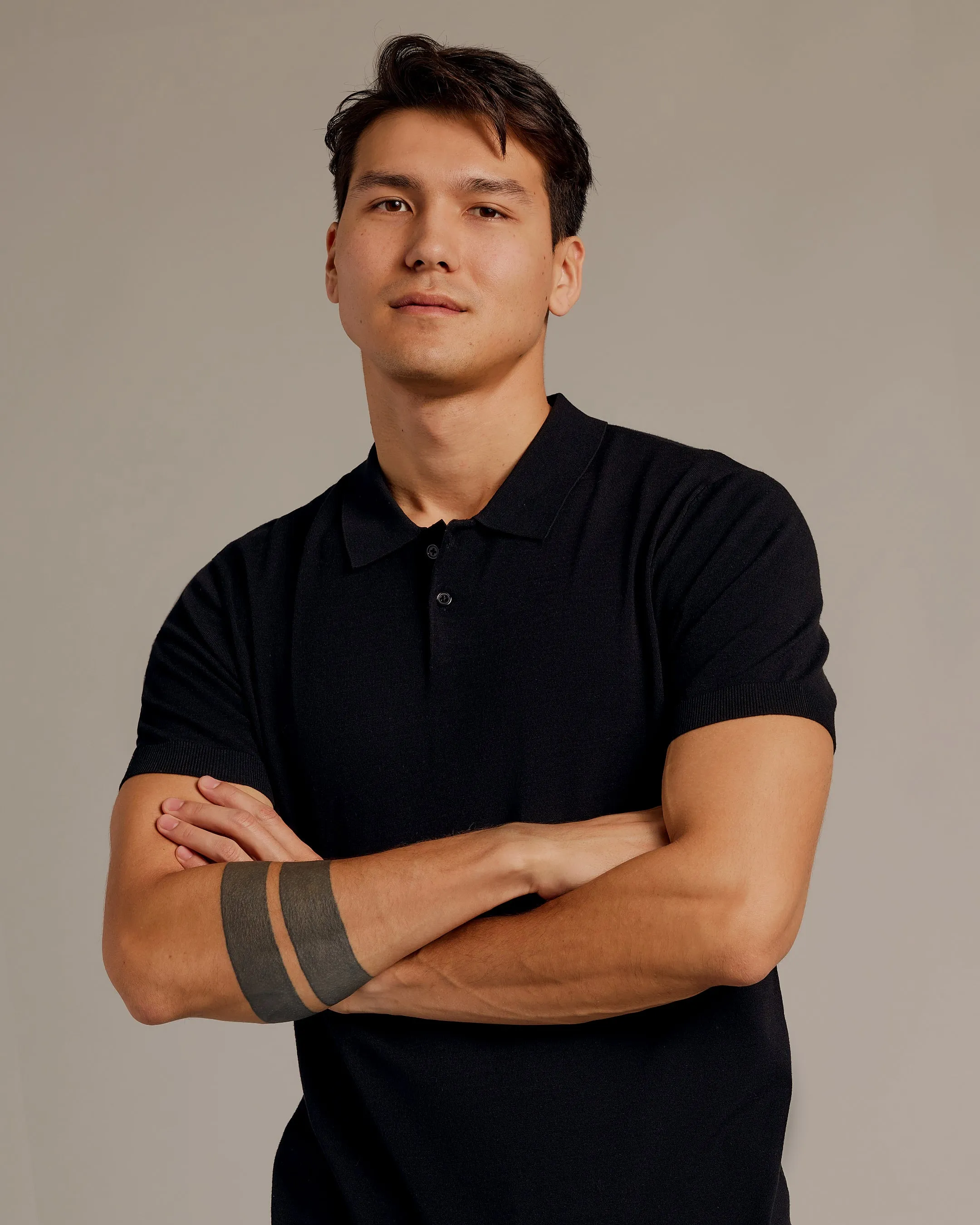 Black Short Sleeve Sweater Polo 2.0