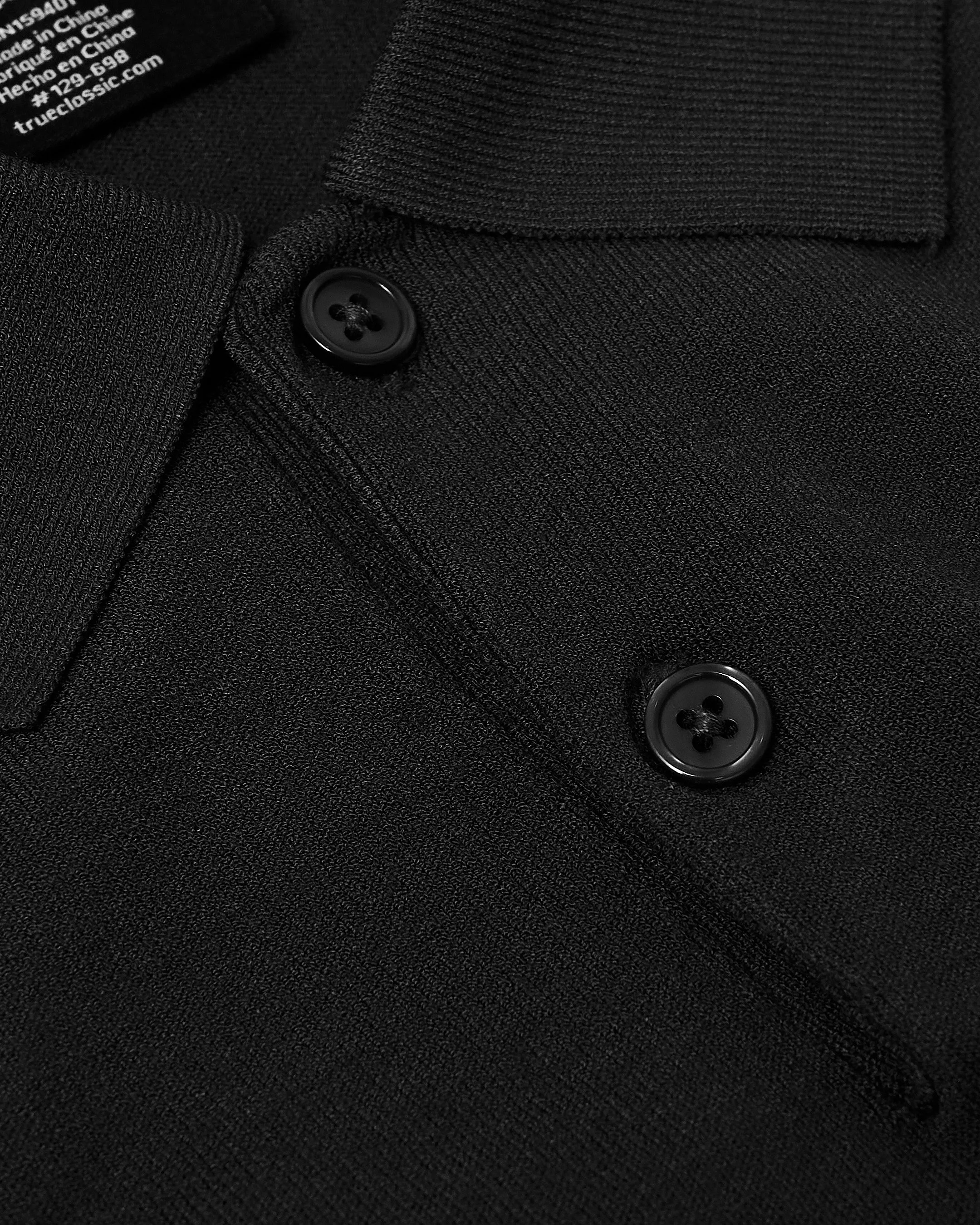 Black Short Sleeve Sweater Polo 2.0