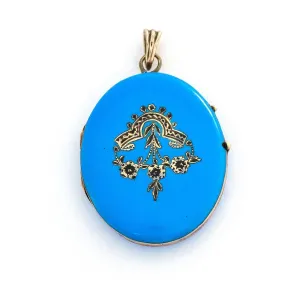 Brilliant Blue Enamel Locket
