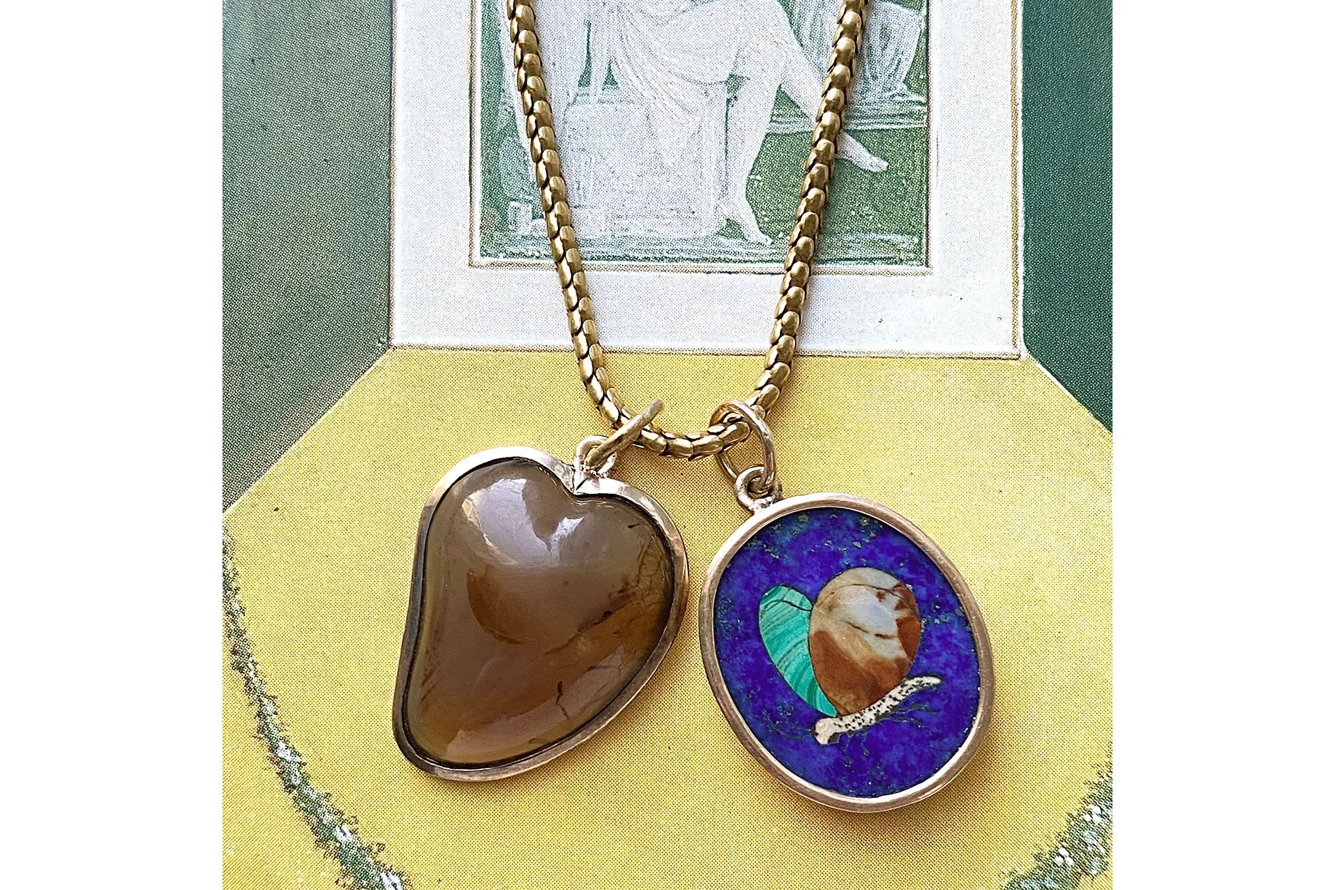 C.1880. Pietra Dura Butterfly Pendant