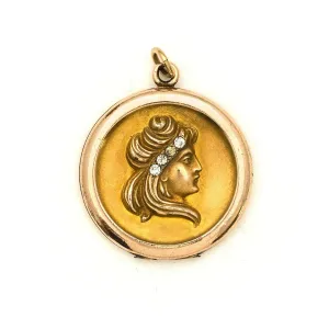 Cameo Lady Antique  Locket