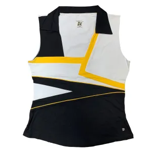 Catwalk Izzy Sleeveless Golf Top - Black/Yellow