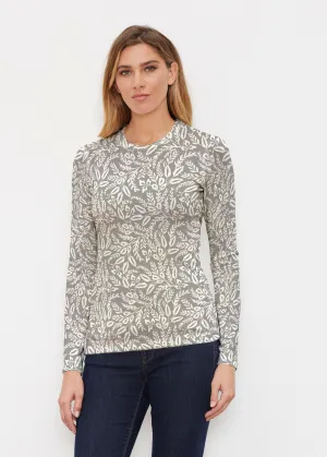 Chevron Vine (8017) ~ Butterknit Long Sleeve Crew Top