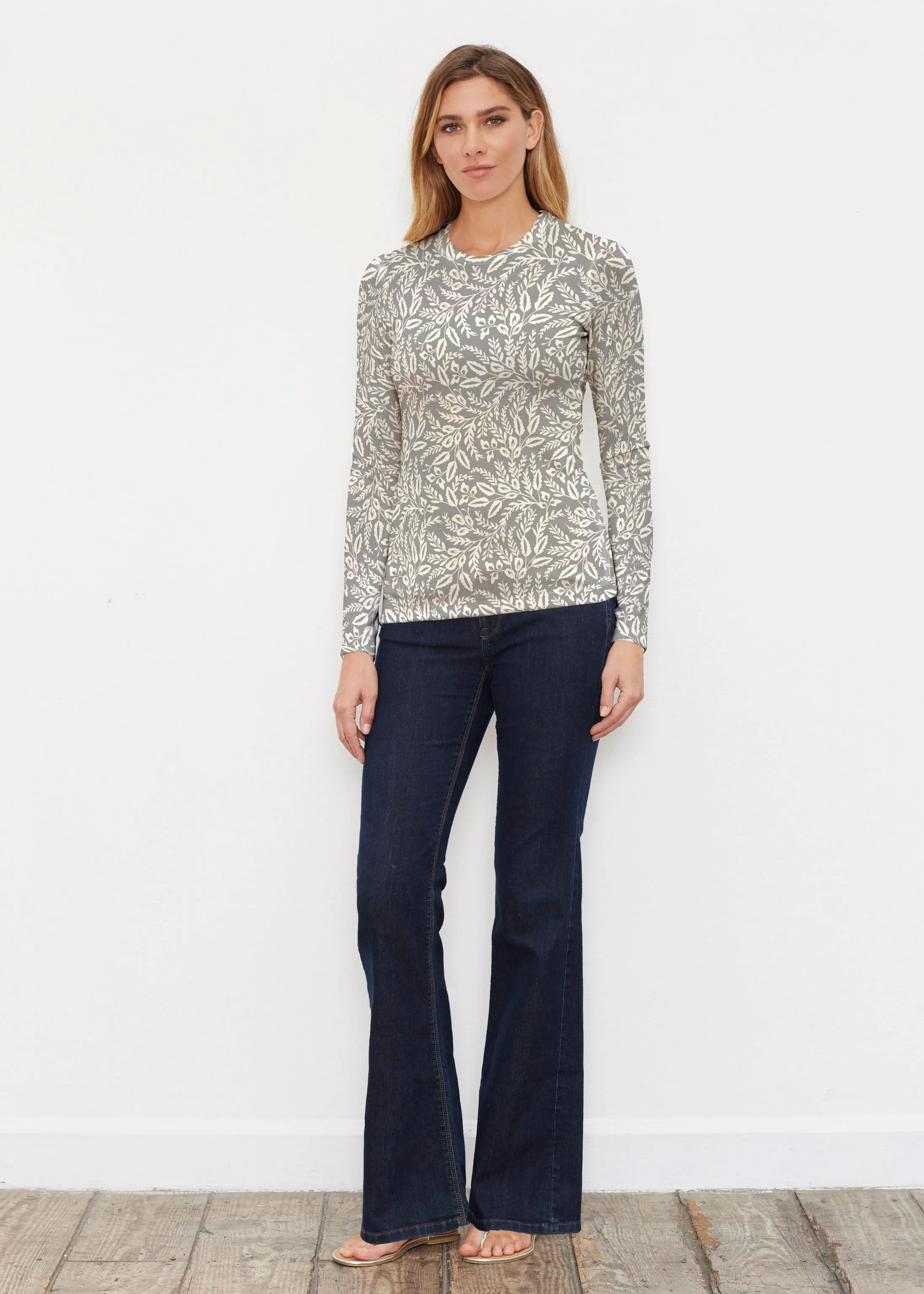 Chevron Vine (8017) ~ Butterknit Long Sleeve Crew Top