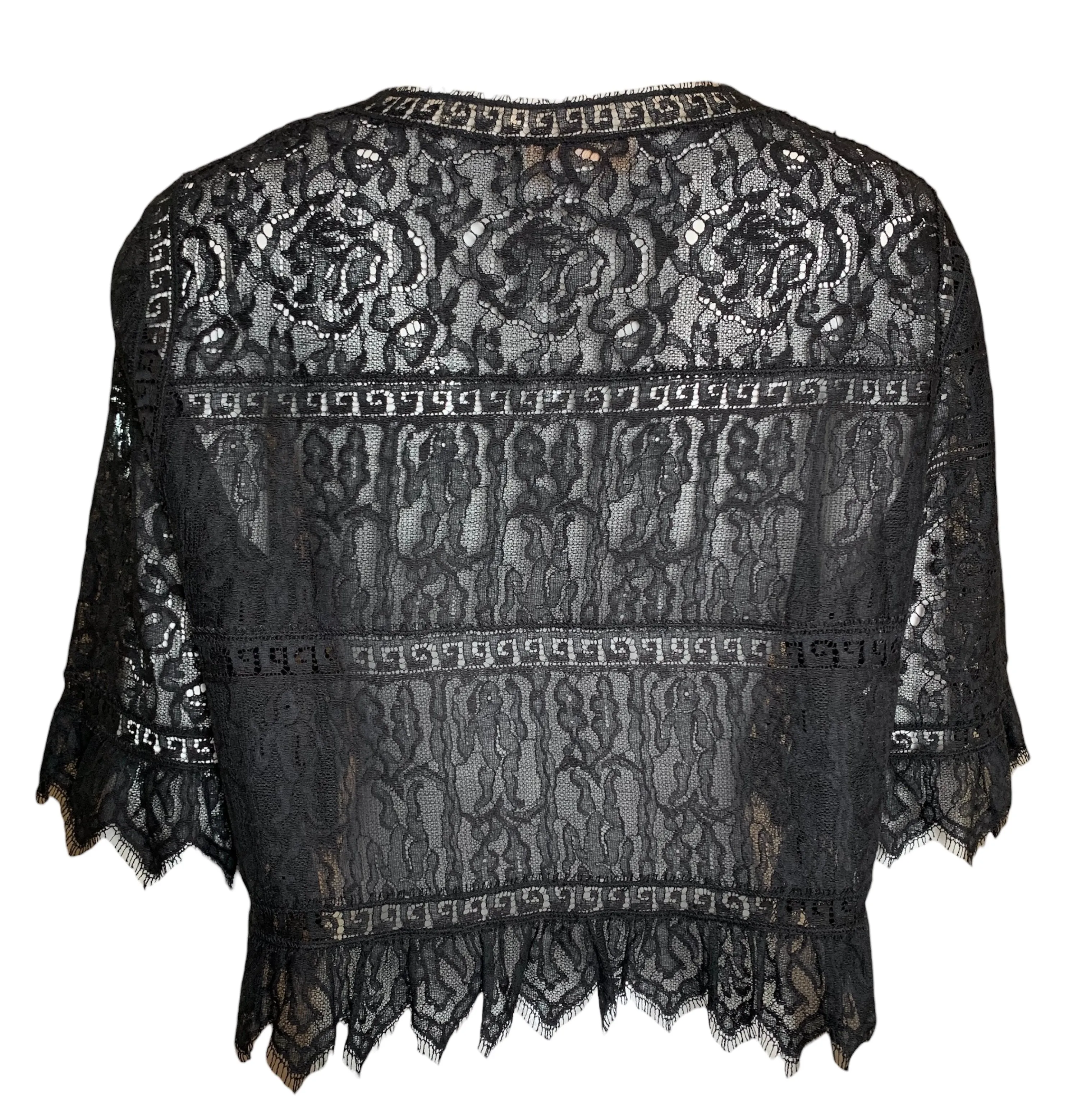 Chloé Neo-Victorian Black Eyelash Lace Bolero Jacket