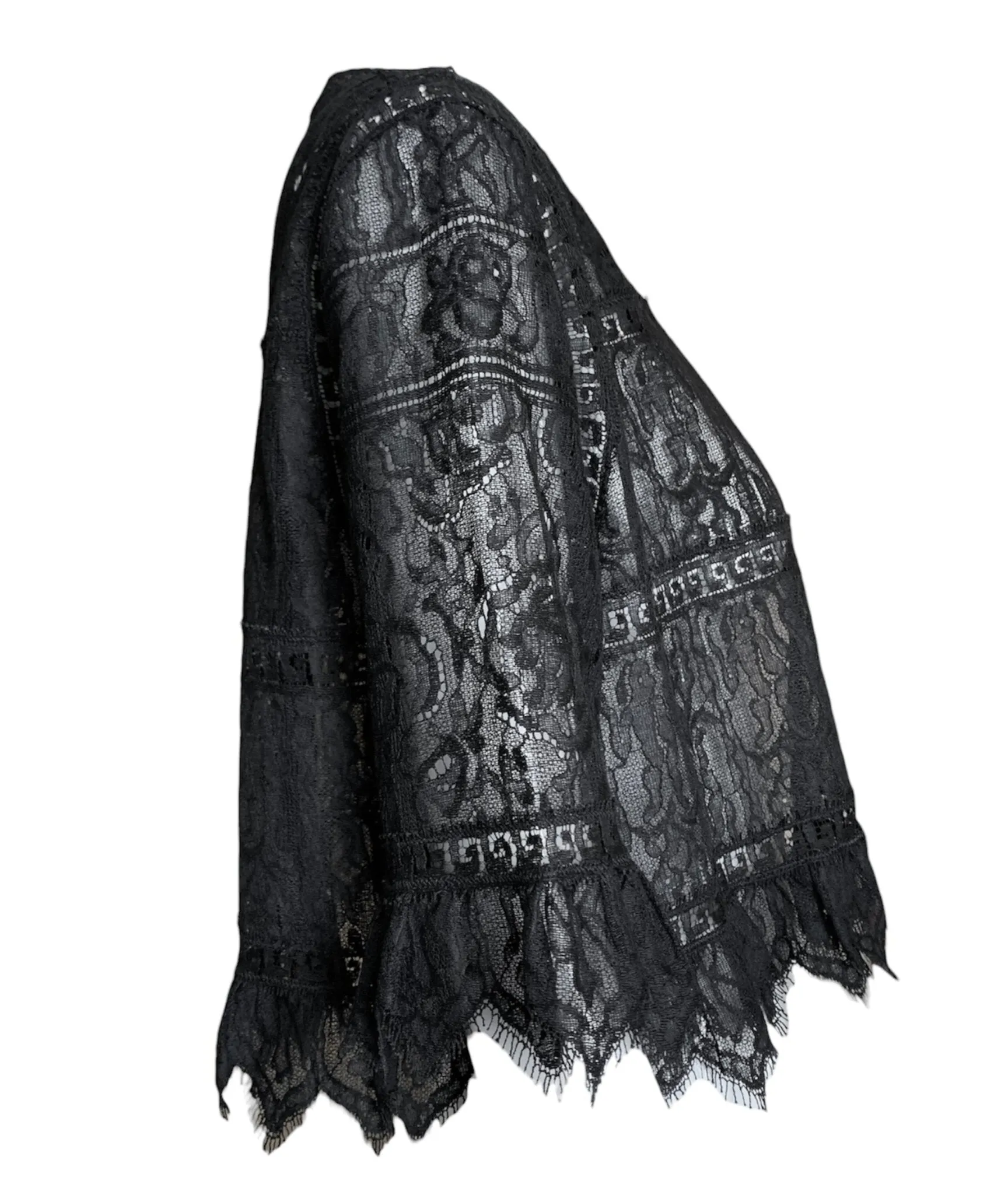 Chloé Neo-Victorian Black Eyelash Lace Bolero Jacket