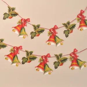 Christmas Paper Garland: Holly & Bells