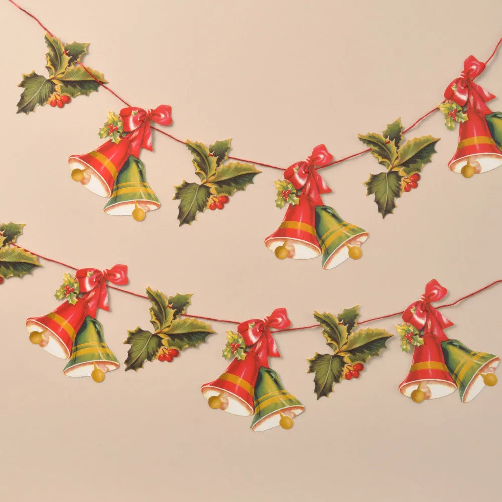 Christmas Paper Garland: Holly & Bells