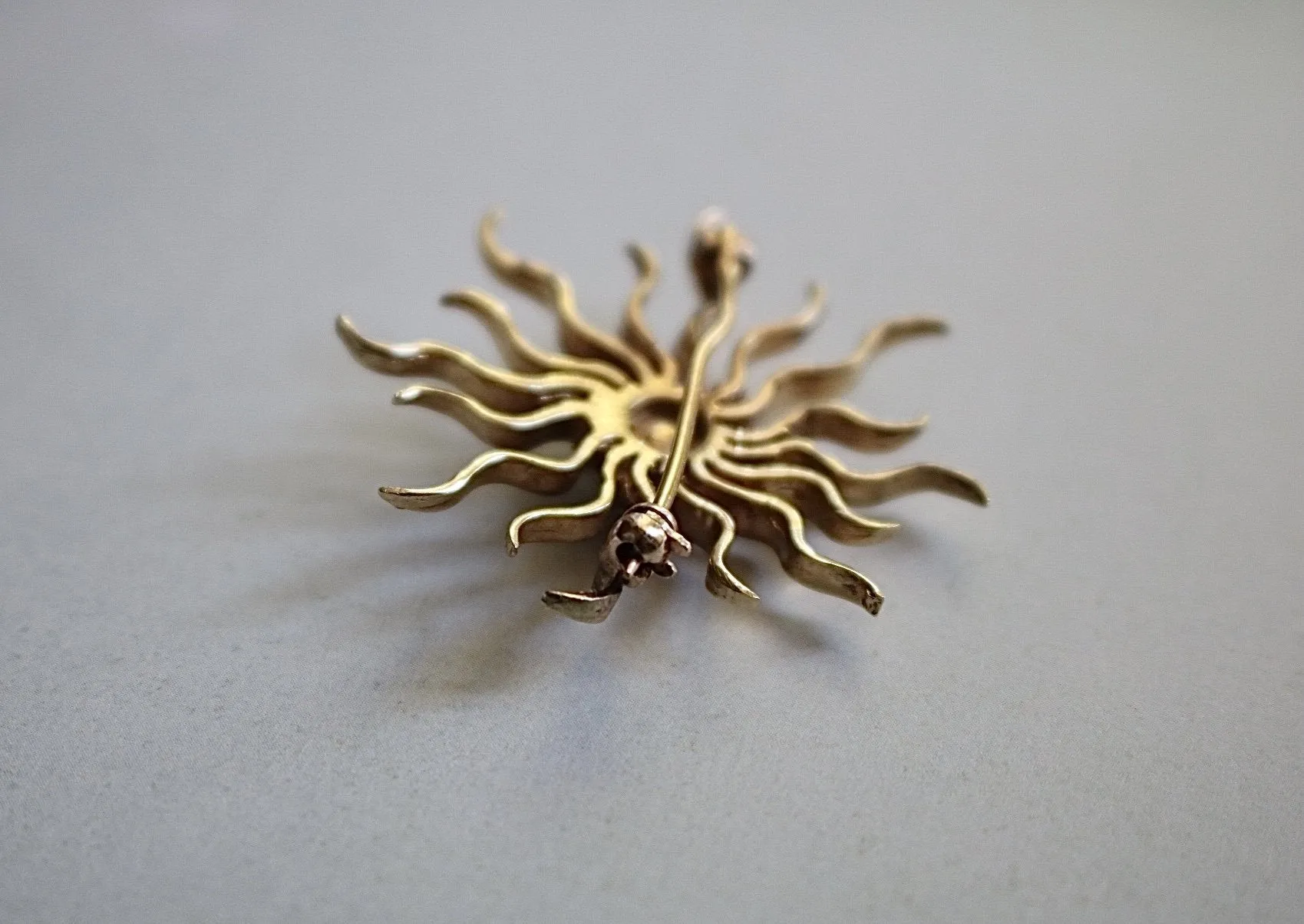 Circa 1910’s 14k and 12k Gold Celestial Vintage Brooch