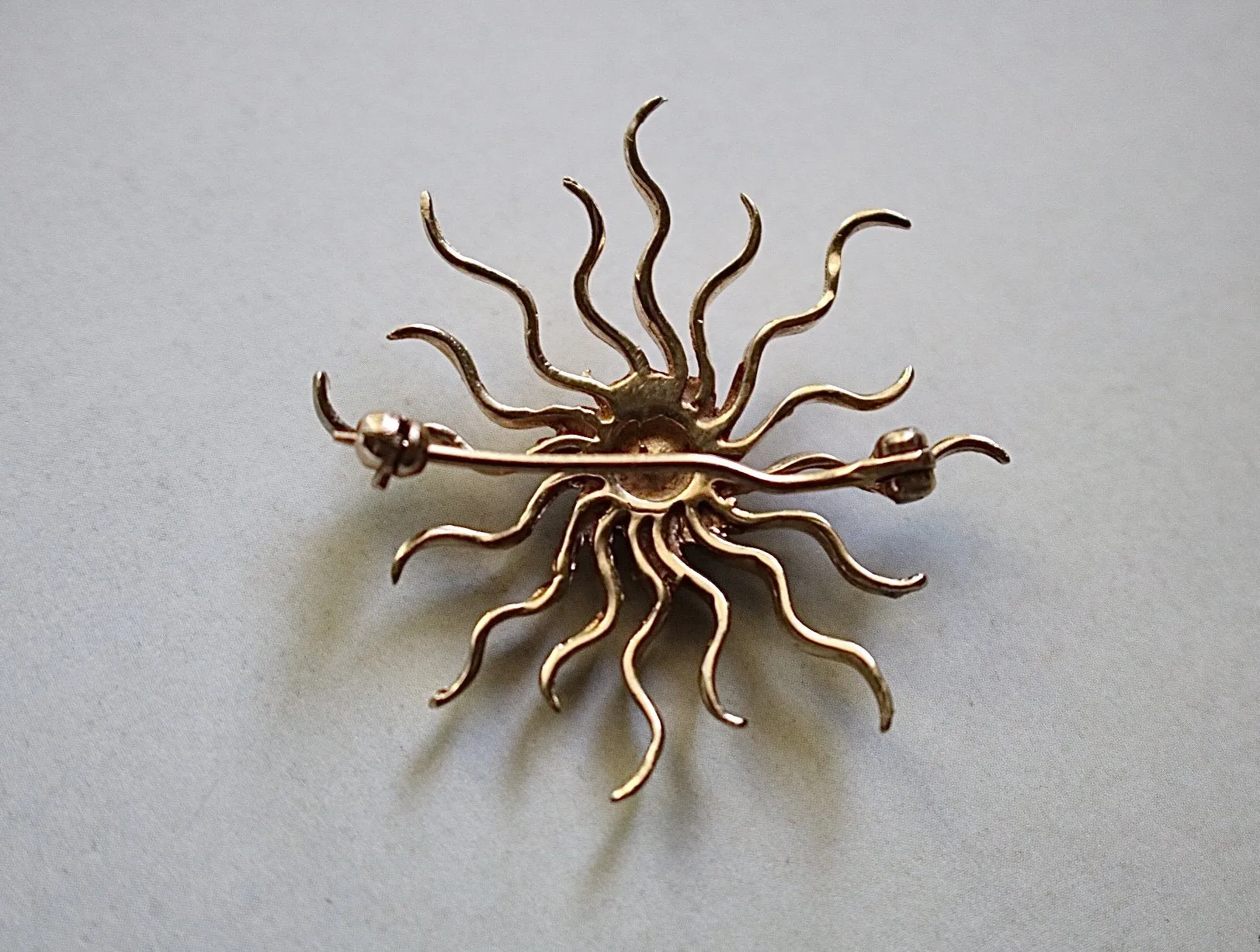 Circa 1910’s 14k and 12k Gold Celestial Vintage Brooch