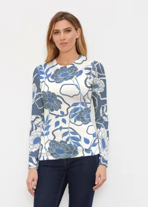 Clarrissa Navy (8138) ~ Butterknit Long Sleeve Crew Top