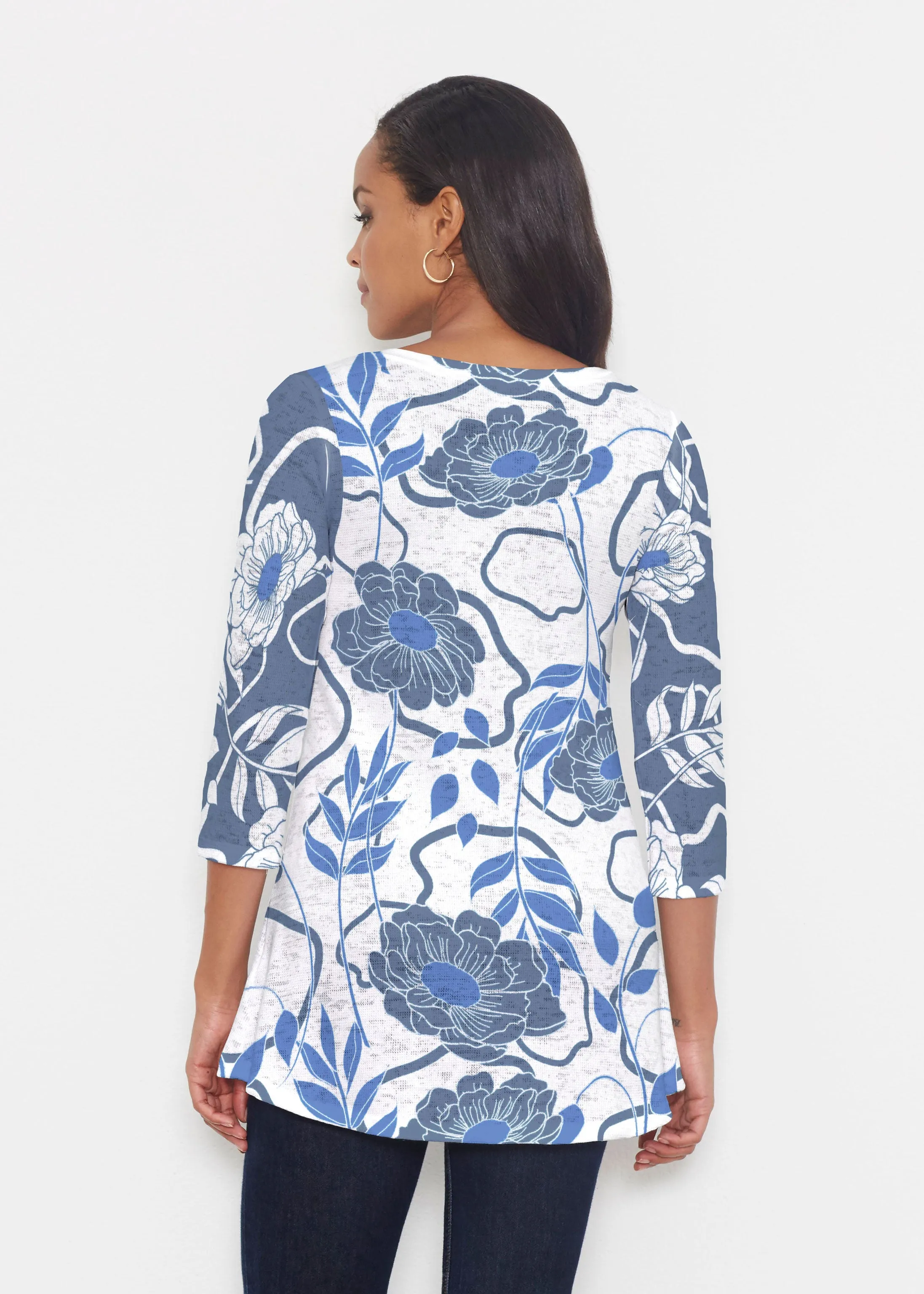 Clarrissa Navy (8138) ~ Katherine Hi-Lo Thermal Tunic