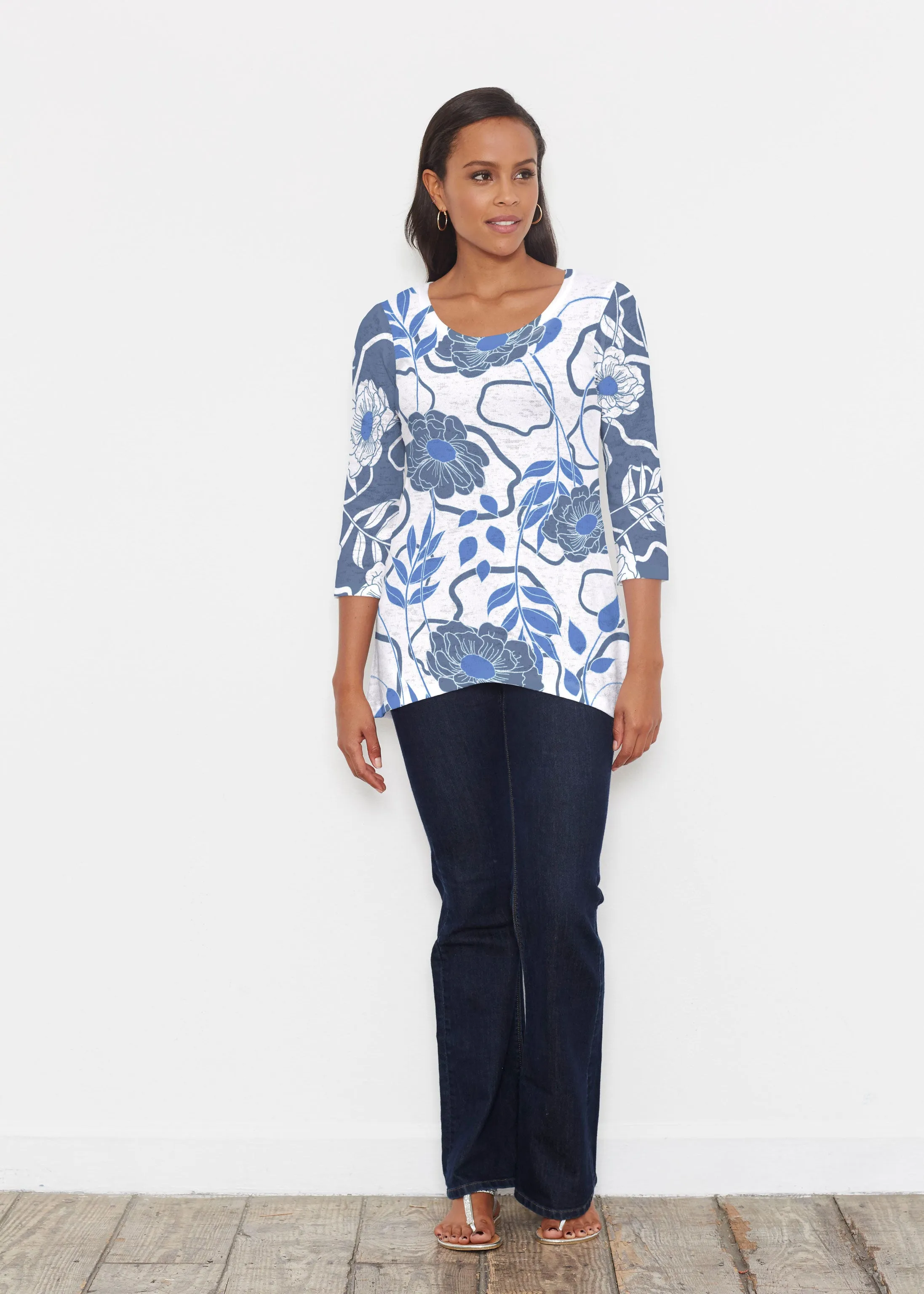 Clarrissa Navy (8138) ~ Katherine Hi-Lo Thermal Tunic