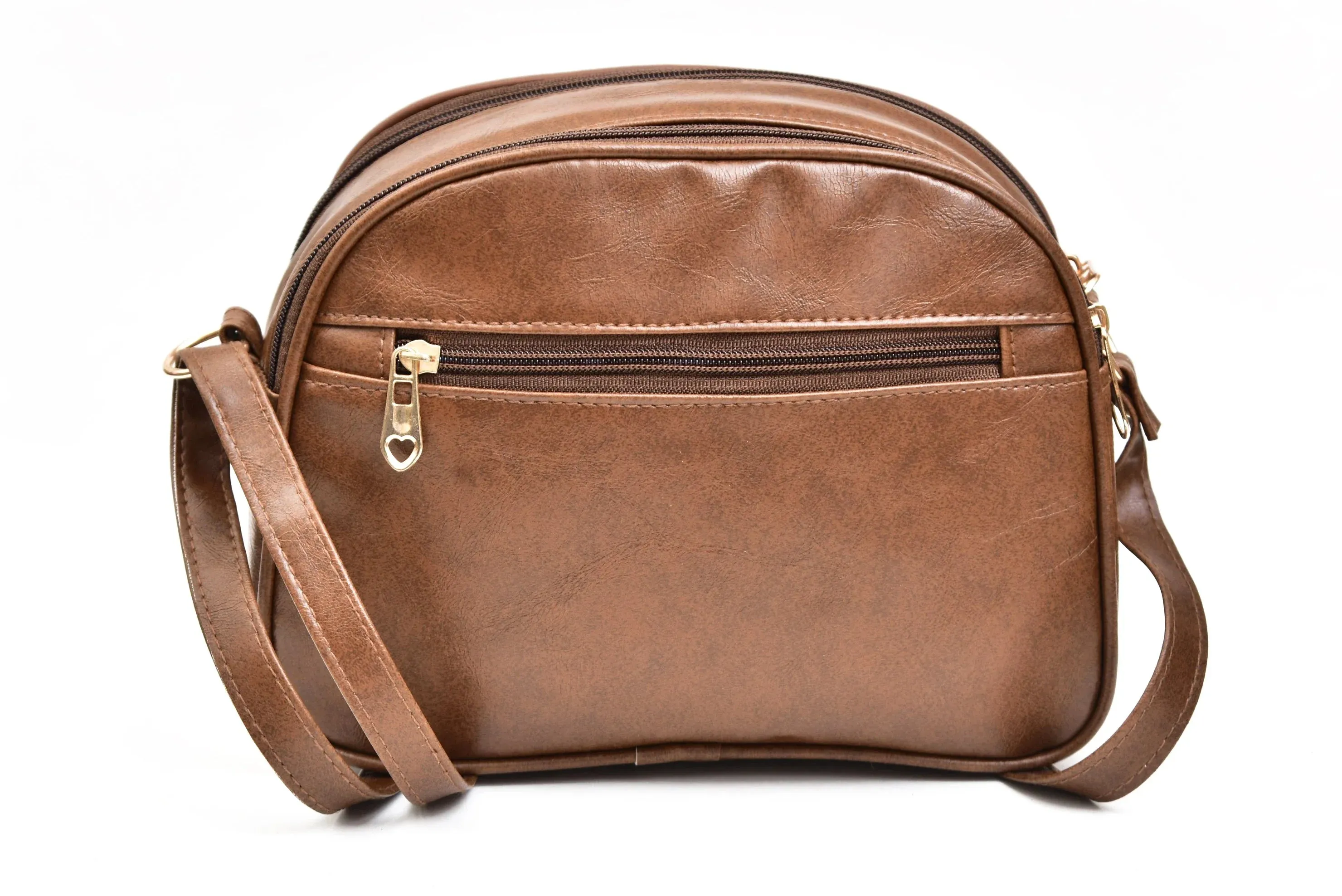 Classy Leather Customized Chain Sling Bag   Men's Wallet (Women's Combo) (Brown Peach)