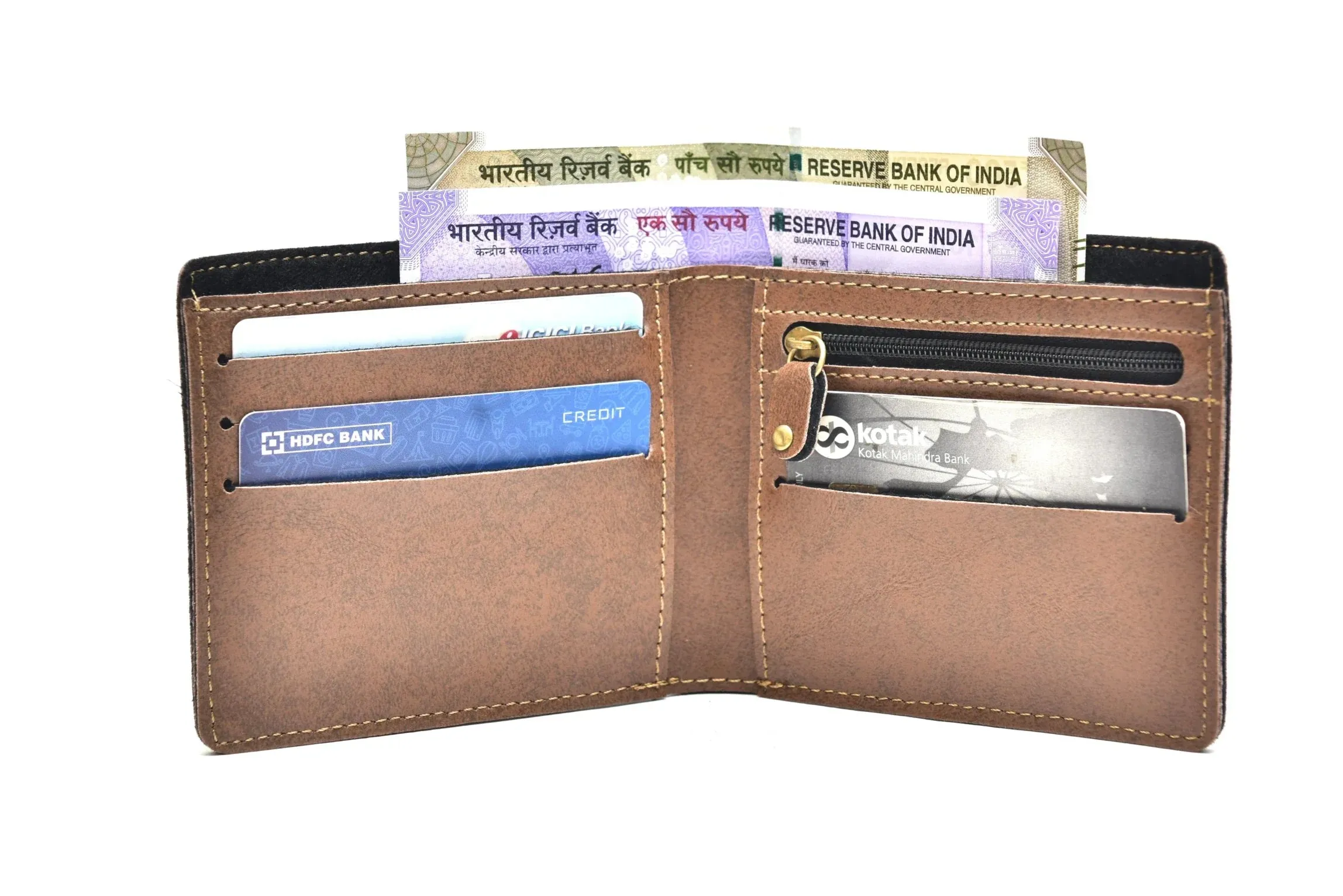 Classy Leather Customized Chain Sling Bag   Men's Wallet (Women's Combo) (Peach Brown)