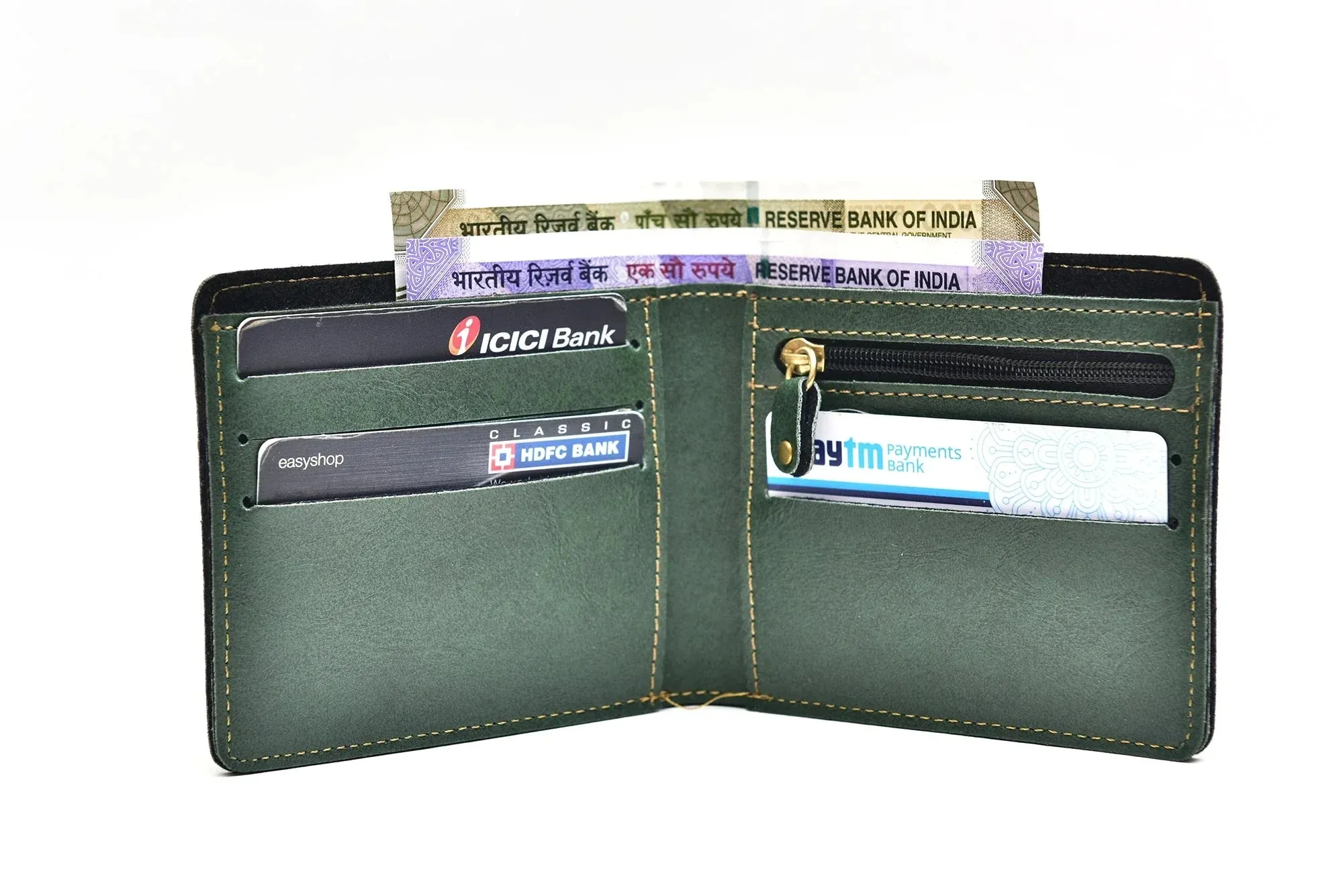 Classy Leather Customized Chain Sling Bag   Men's Wallet (Women's Combo) (Peach Green)