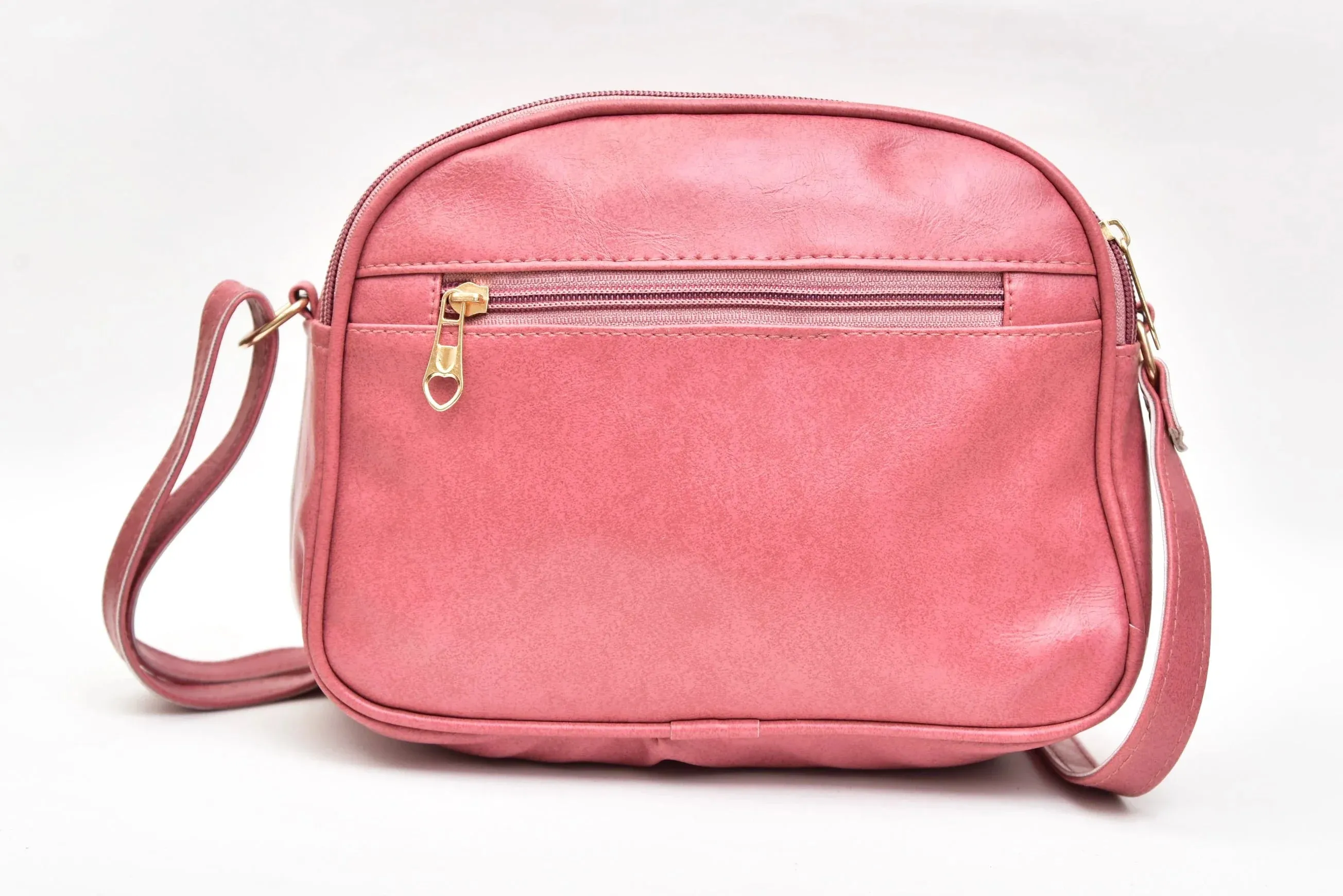 Classy Leather Customized Chain Sling Bag   Men's Wallet (Women's Combo) (Peach Maroon)
