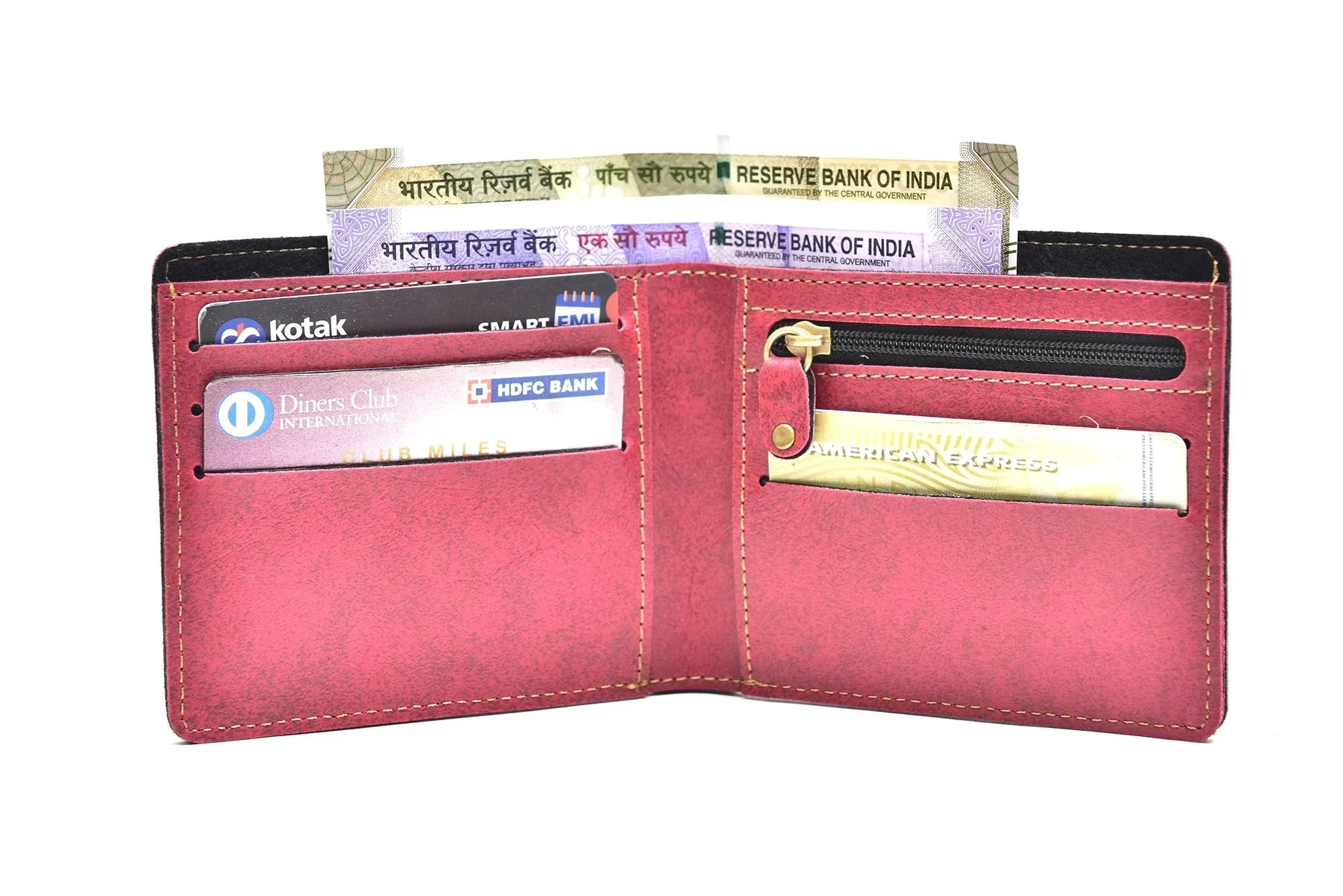 Classy Leather Customized Chain Sling Bag   Men's Wallet (Women's Combo) (Peach Maroon)