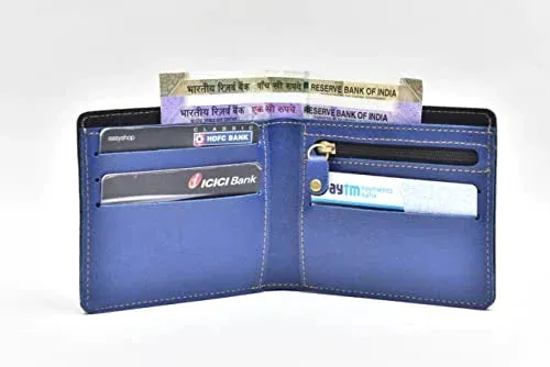 Classy Leather Customized Chained Sling Bag Round   Men's Wallet - Light Pink Royal Blue