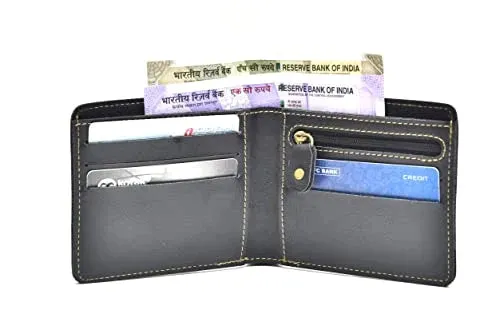 Classy Leather Customized Chained Sling Bag Round   Men's Wallet - Maroon Black